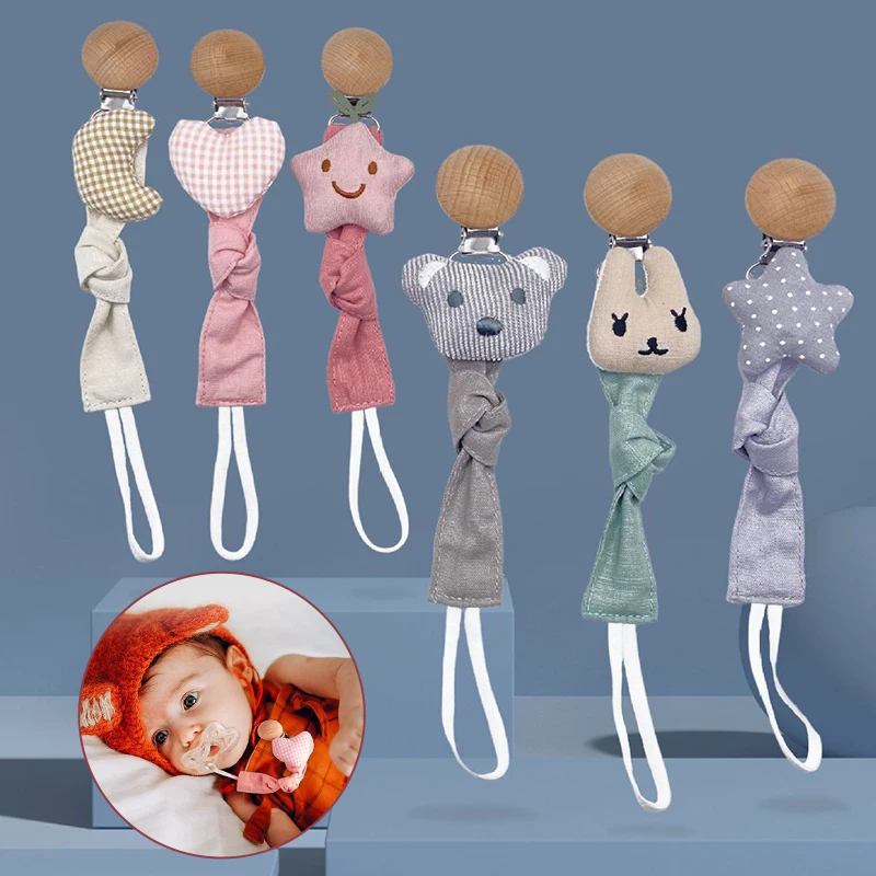 

Cotton Cartoon Doll Baby Pacifier Clip Infant Newborn Teething Soother Chew Dummy Chains Silicone Nipple Soother Dummy Holder