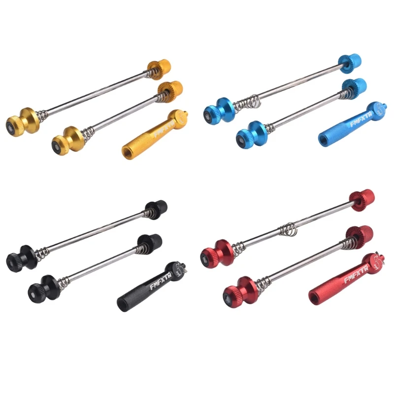 

Locking Skewer Anti Theft Quick Release Secure Lock Skewers Set Cycling Wheels Locking（Black Red Blue Gold）