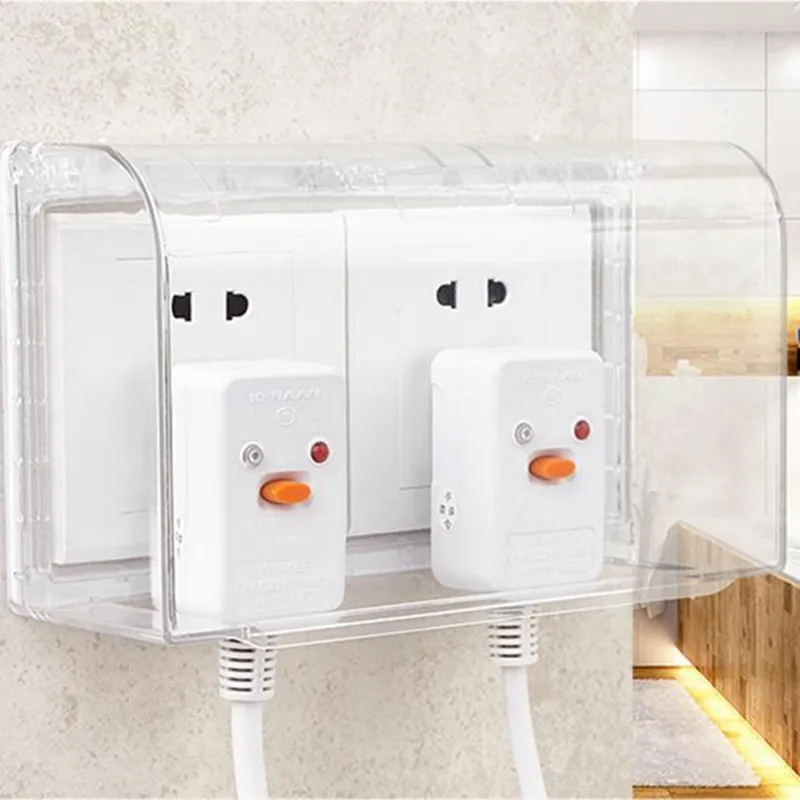 1PC Self Adhesive Waterproof Electric Plug Cover Splash Box Sockets Switch Protection Box Protector Bathroom Supplies