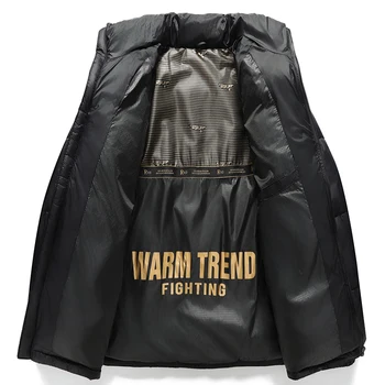 جديد الشتاء مبطن سترة منفوخة الرجال رشاقته سترة عادية سليم صالح أبلى مقاوم للماء الدافئة بلون أبلى الوقوف طوق معطف 5