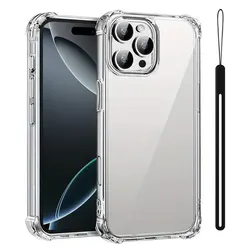 Ultra Thin Transparent Silicone Case with Lanyard Cord - iPhone 12 Pro (Transparent)