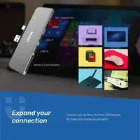 Unitek USB 3.0 HUB for Microsoft Surface Pro Mini Display Docking Station 4K HDMI Micro SD/SD Card Reader Adapte - Image 4