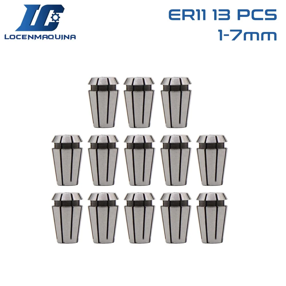 13 PCS ER11 CNC Spindle Collet Chuck Inner Diameter 1mm 1mm, 1.5mm,2mm,2.5mm,3mm,3.5mm,4mm,4.5mm,5mm,5.5mm,6mm,6.5mm,7mm