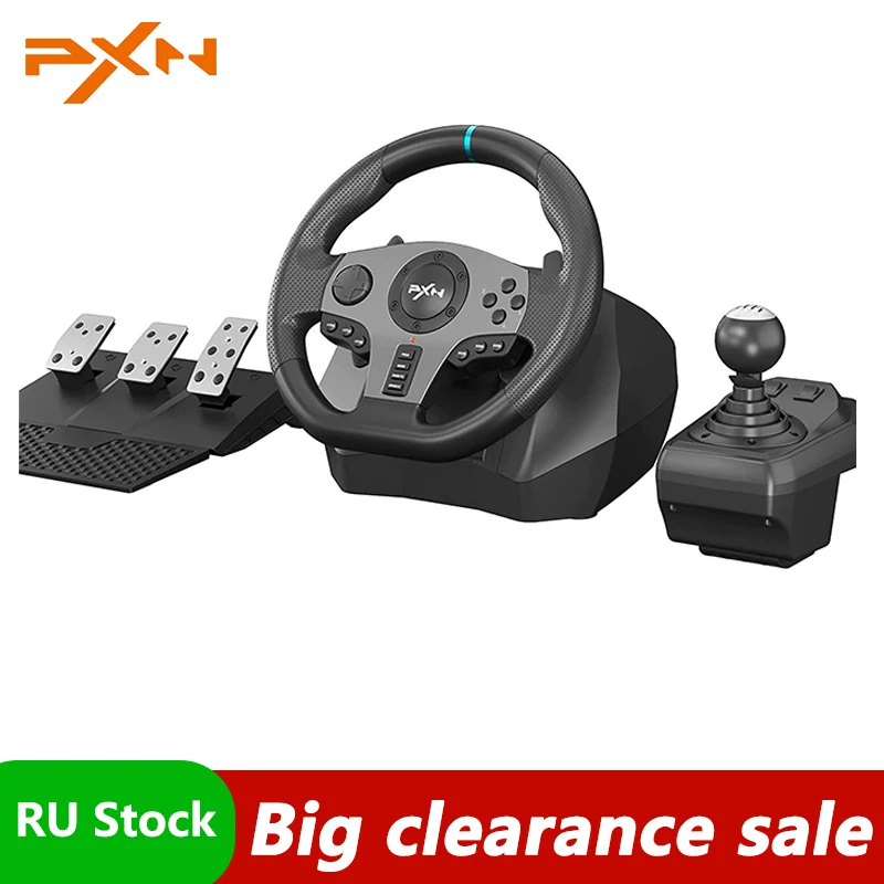 PXN Racing Wheel Steering Wheel V9 Driving Wheel 270°  900° Degree Vibration Gaming Steering Wheel with Shifter and Pedal for PS4,PC,Xbox One,Xbox