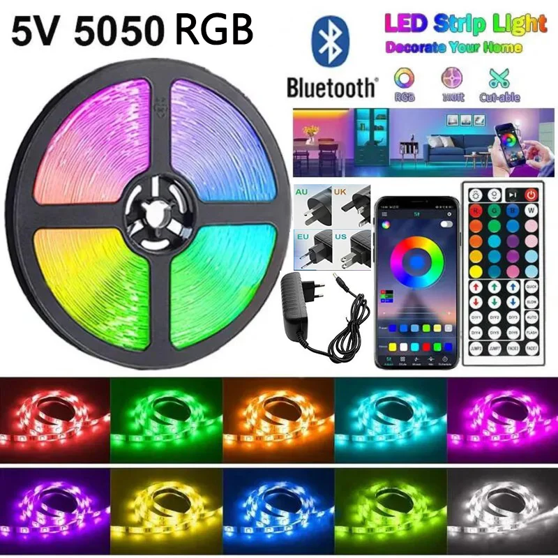 16.4-100Ft Led Rgb Strip Dc12V Wifi Led Light Tape 5050 2835 Nastro Flessibile Autoadesivo Luces Ice String Led Wall Room Band