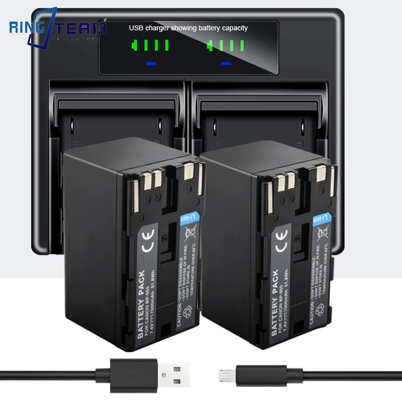 2X Bp-955 Bp955 Bp-975 Batteria + Lcd Caricatore Rapido Doppio Usb Per Canon Xf100 Xf300 Xf305 Gl2 Xh A1 Xh A1S Xh G1 Xl2 Xl H1A Xl H1