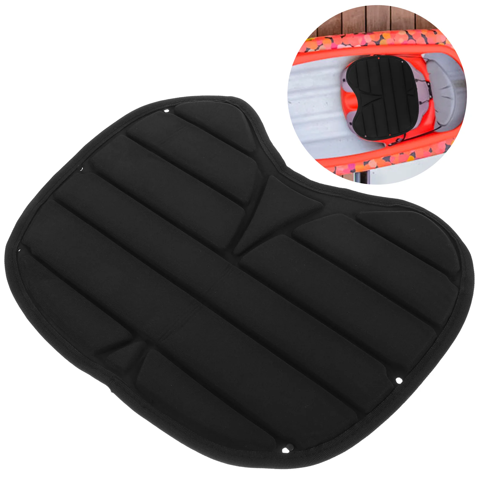 

Comfortable Padded On Kayak Seat Cushion Lightweight Paddling Pad for Kayak Canoe Fishing Boat (Black)