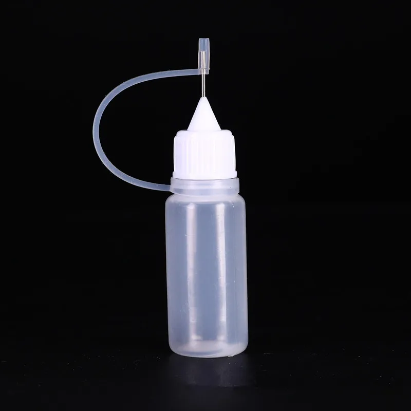 Refillable Dropper Bottles 10Pcs 10ml 30ml Plastic Squeezable Tip Applicator Bottle with Needle Tip Caps for Glue DIY