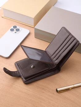 Men Wallets Leather Zipper Purse Man Slim Card Horders Quality Male Short Multi-card Wallet Coin Pocket Purse 3