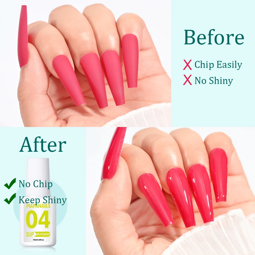 Gel polish base and top coat Acrylic Dipping Powder Liquid Set Base-Top Coat/Activator/Brush Saver Nail Dip Powder Kit for Manicure Salon No Need Nail Lamp