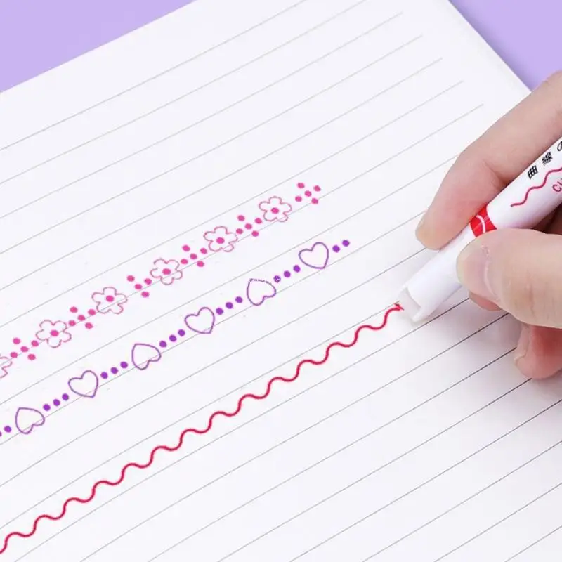 6 조각 컬러 곡선 펜 카드 만들기 드로잉 Scrapbooking Canlendar Dropship
