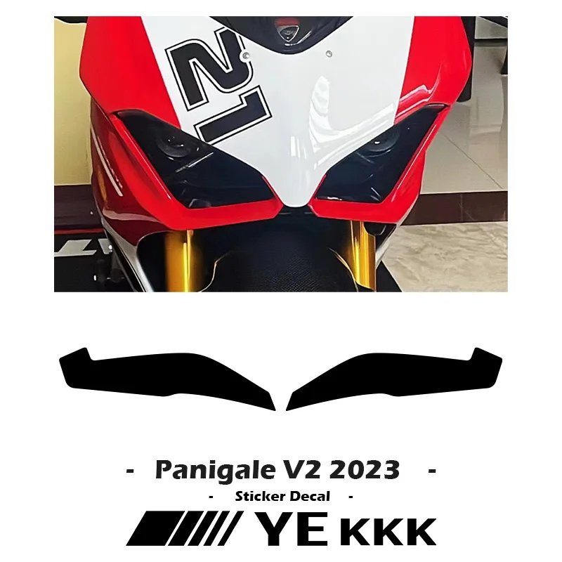 For Ducati PANIGALE V2 V2R V2S 2023 Bayliss 20th Anniversary Fairing Car Front Sticker Decal New Car Light Sticker Flower