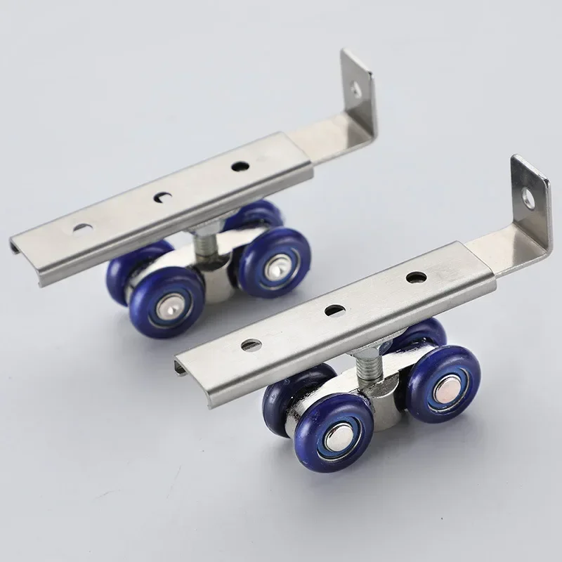 Description Picture 5 of item2pcs/set Sliding Door Roller Hardware Slide Doors Pulley 4 Wheels Home Room Wood Door Hanging Wheels Rail Track Pulley