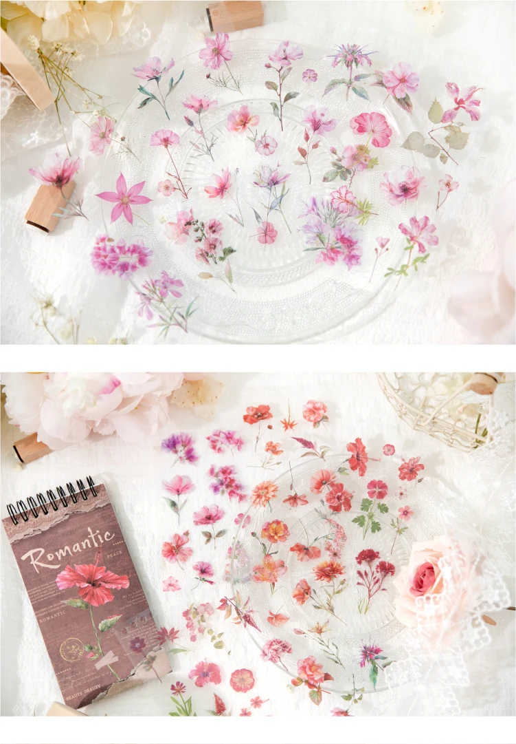 Journal GO 50 Stück kreative Blumen-Pflanzen-Aufkleber, Tagebuch, Karte, Basteln, Scrapbooking, Dekor, Material, Junk-Journal, Tagebuchzubehör – Detail 17
