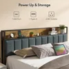 Bed Frame with Storage Headboard, Built-in Charging Station & LED Lights – Sturdy Platform Bed with Drawers 3