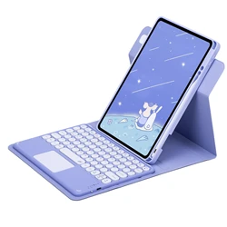Rotating Touchpad Keyboard Case with 360° Protection for iPad Air 5 Air 4 (Purple)