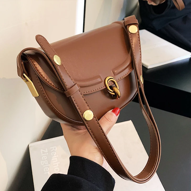 

Saddle Bags Small Crossbody Bags for Women Female Trend Luxury Designer PU Leather Shoulder Bag Ladies Handbags Fashion Purses