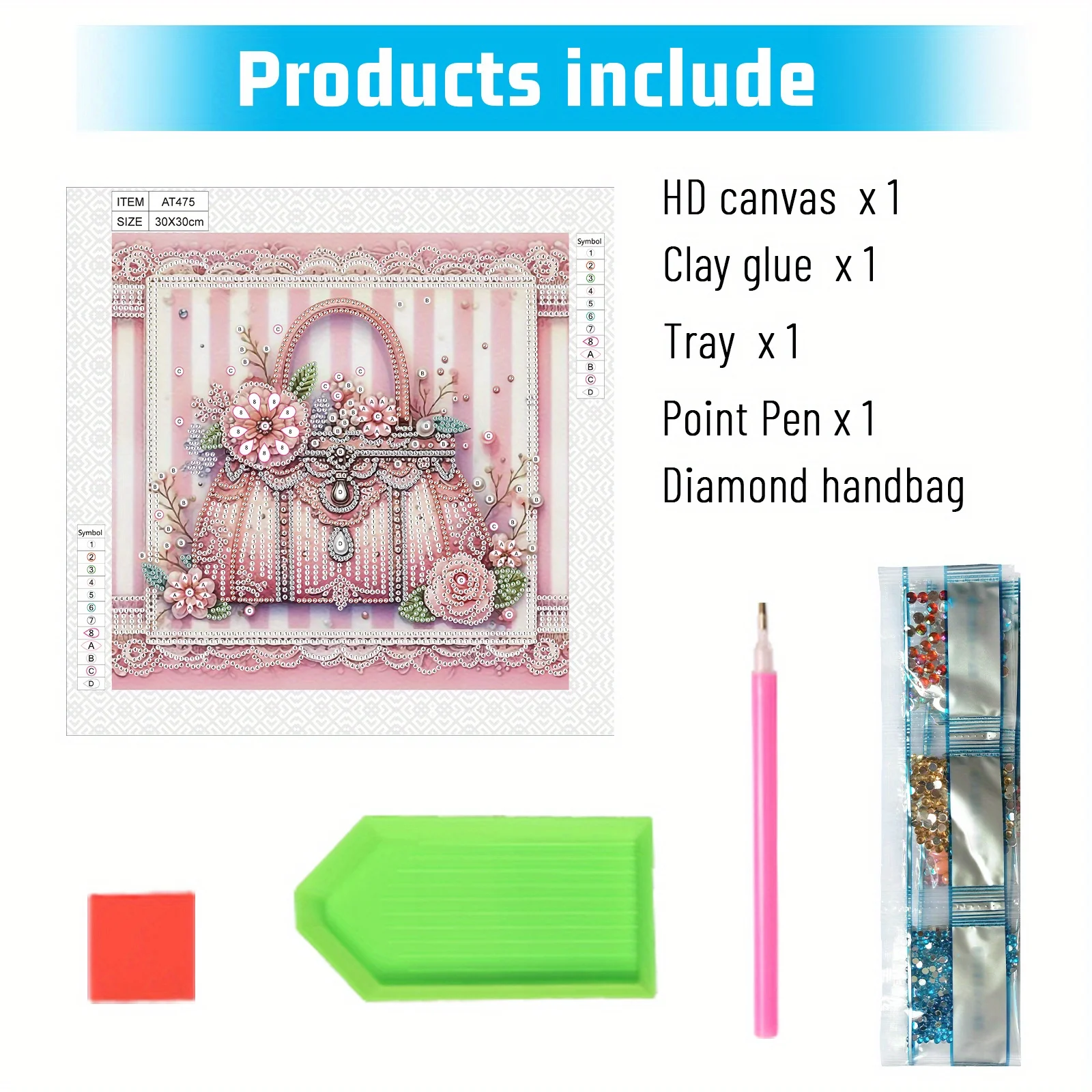 DIY Bag and flowers 5D Special Shape Diamond Art Kits Beginners Home Wall Decoration Gift