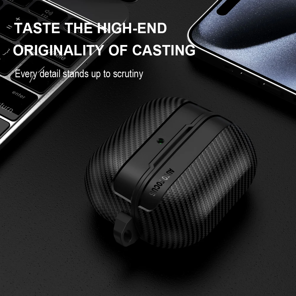 New Carbon Fiber Earphone Protective Cover For Samsung Galaxy Buds 3 / Buds 3 Pro Cover With Keychain Accessories Shockproof Bag Best Sellers In Consumer Electronics