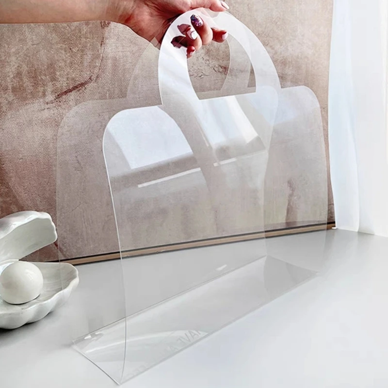 

69HC Transparent PET Flower Box Bouquet Handbag Flowers Wrapping Handbag Festivals Party Gift Rose Package Bag