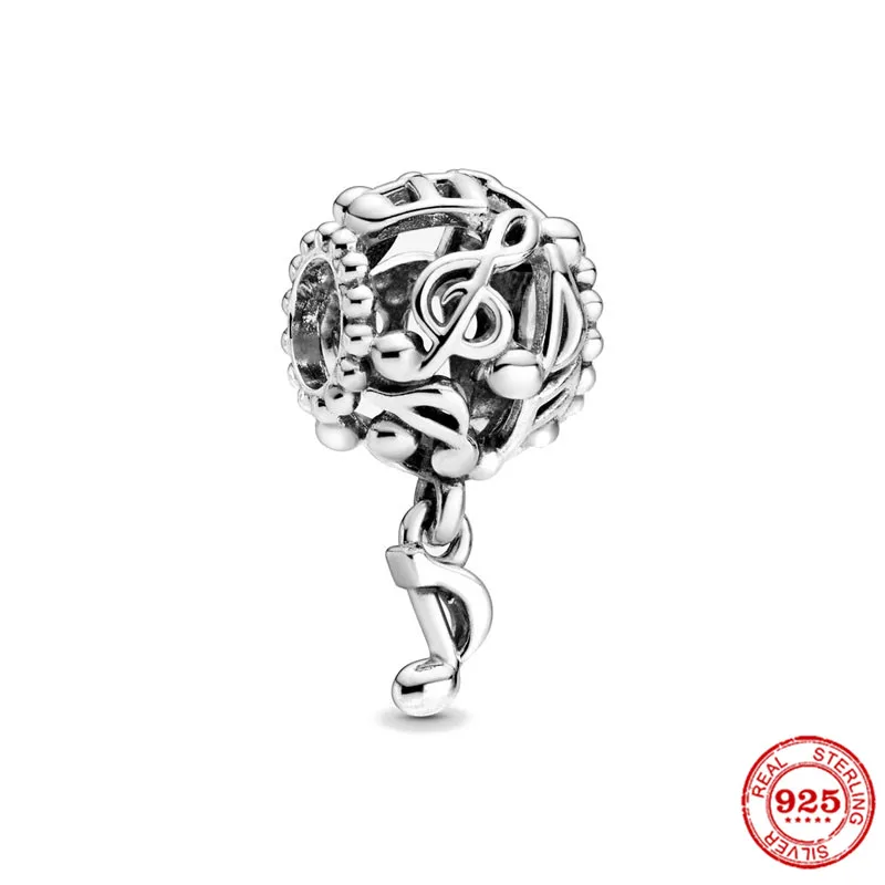 925 Sterling Silver Music Notes Electric Guitar Piano Heart Dangle Charm Bead Fit Original Bracelet DIY Women Jewelry beads charms charm jewelry sterling silver jewelry charm bead silver charm bracelet sterling silver beads sterling silver beads charm