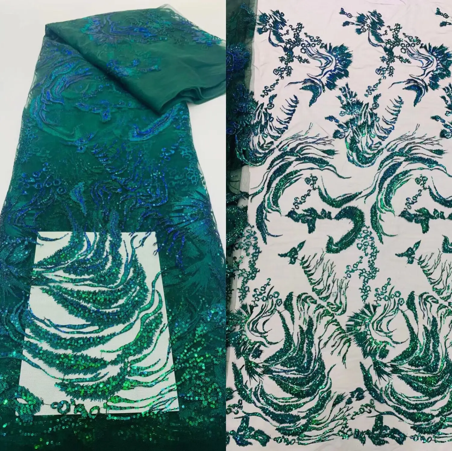 

Hot Sale French Mesh Lace Fabric Tulle Sequins SYJ-11018814 Embroidery Lace Fabric for Evening Wedding Dress