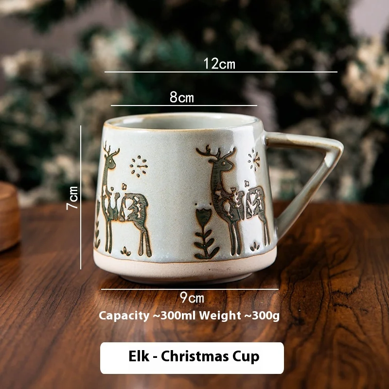 Hot 300ML Christmas Cup Original Coffee Cup Creative Home Ceramic Mug Office Party Breakfast Milk Cup New Year Gift