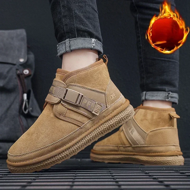 Men's Cold Resistant High Top Snow Boots Winter Plush Insulation Retro Anti Slip Cotton Shoes Outdoor Vacation Leisure Shoes24