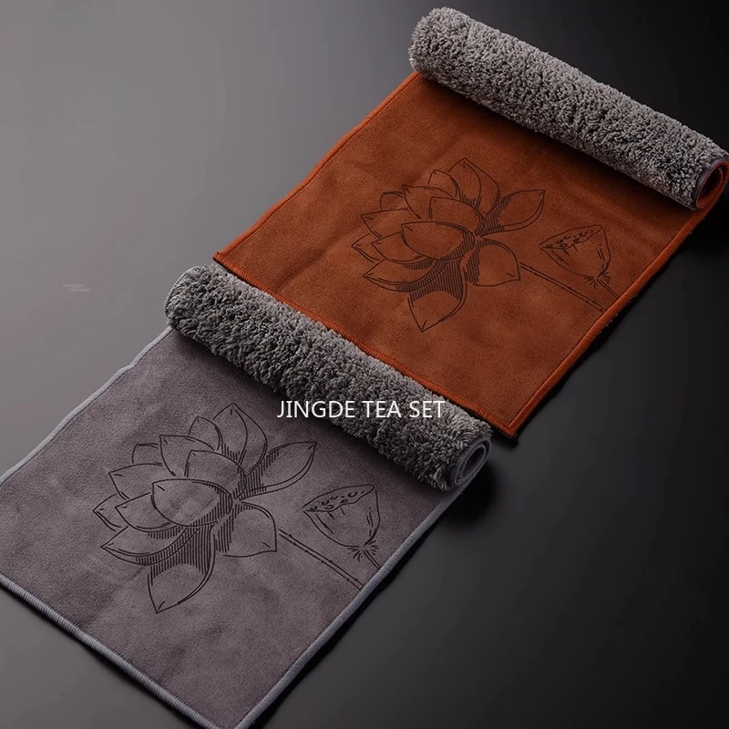 Water Absorbing Soft Tea Towel, Thickened Tea Cloth, Tea Mat Linen Cloth,KONG FU TeaS  Accessories 29X18CM