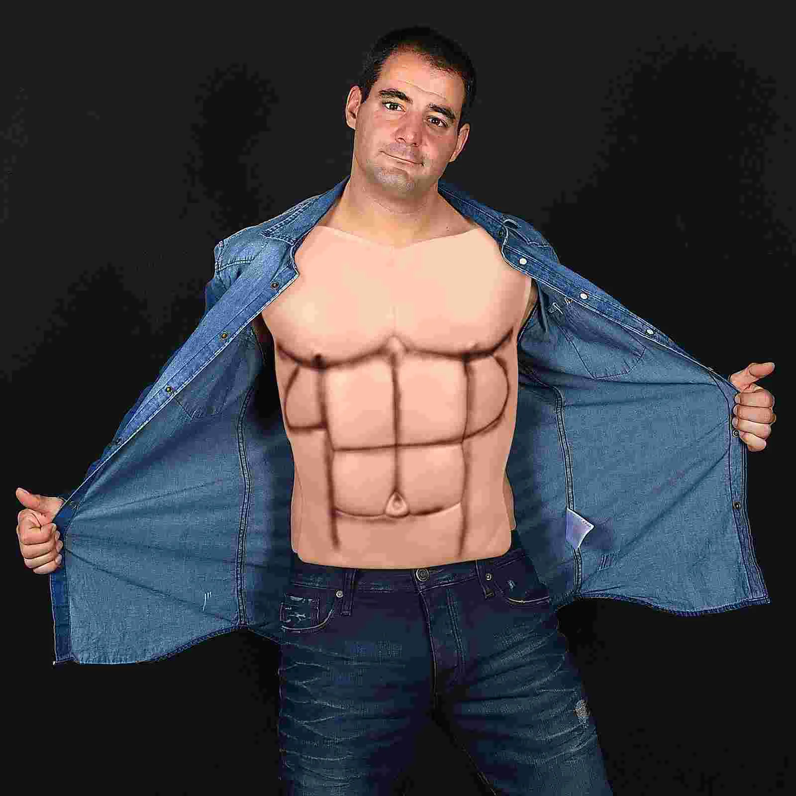 Hallween Funndy Cosplay Clothing Prom Suits for Men Chest Prop Artificial Fake Muscle Muscles Man