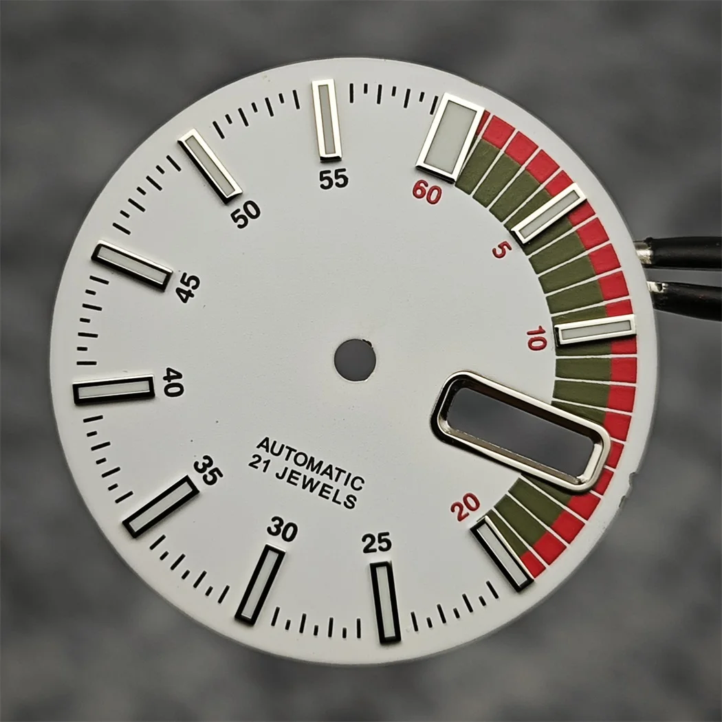 28.5mm Watch Dial Green Luminous Watch Face Modified Diving Dial for NH35/4R35 Movement Replacement Parts Accessories watch face accessories watch dial accessories