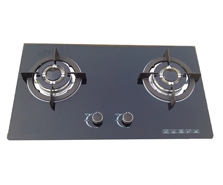 75cm Width Temper Glass Two Sabaf Burner Built-in Gas Stove 2 Ring Gas Hob SG27518 ceramic incense ring stove household incense burner indoor wood incense sandalwood board support ceramic base