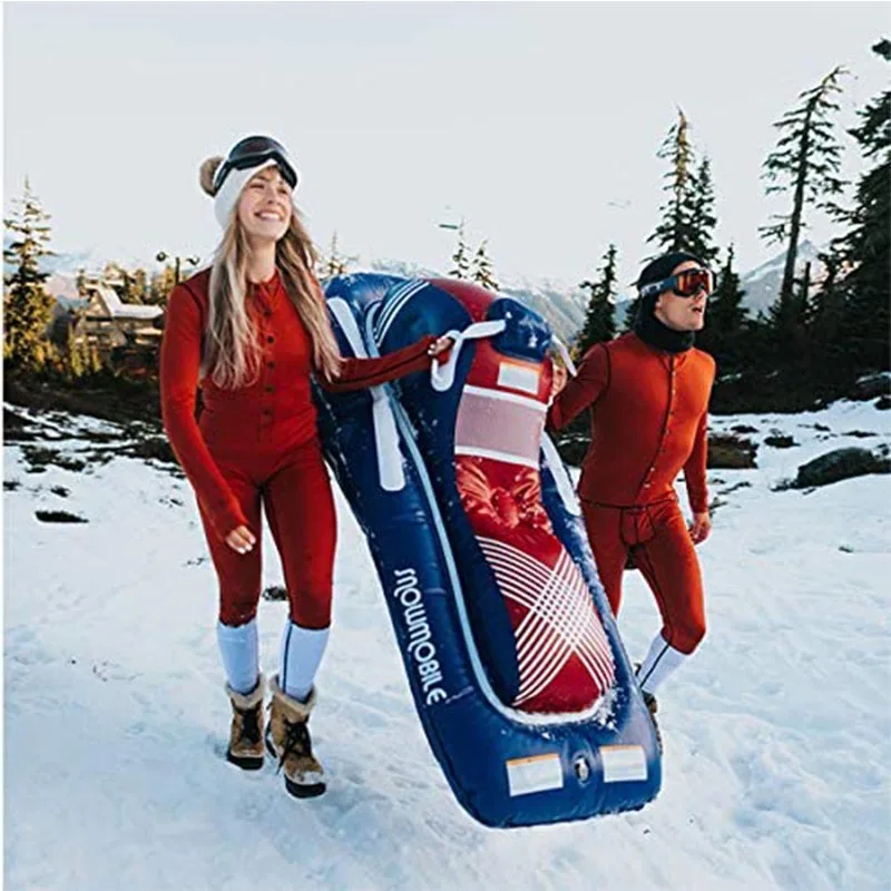 Winter Kids Downhill Snowboard Adult Winter Ski Sledge Toy Motorboat PVC Inflatable Snow Scooter