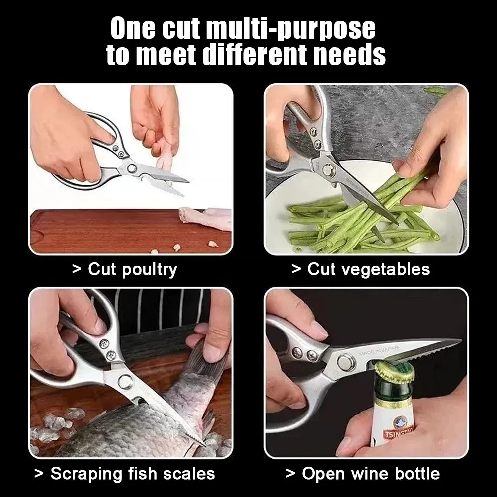 Kitchen Accessories Scissors Stainless Steal Sharp Multi Function Tool Food Scissor For Chicken Vegetable Barbecue Meat Fish - 5