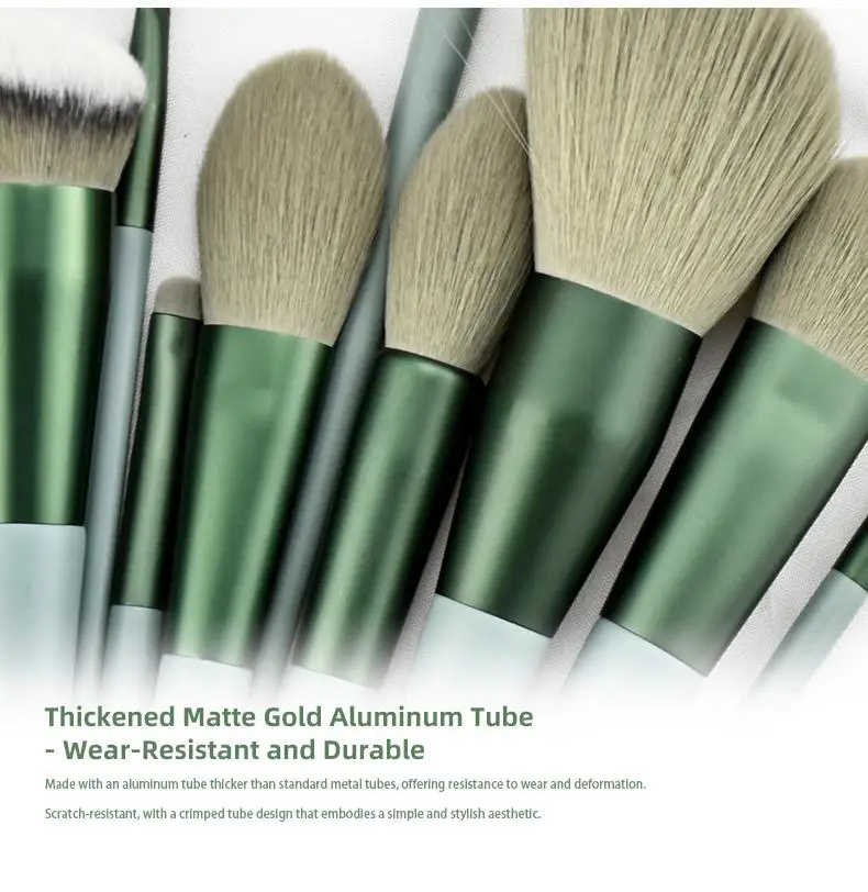 Description Picture 5 of item13-Pc Professional Makeup Brush Kit – Soft Synthetic Hair for Face & Eyes Travel Makeup Brush Set for Foundation