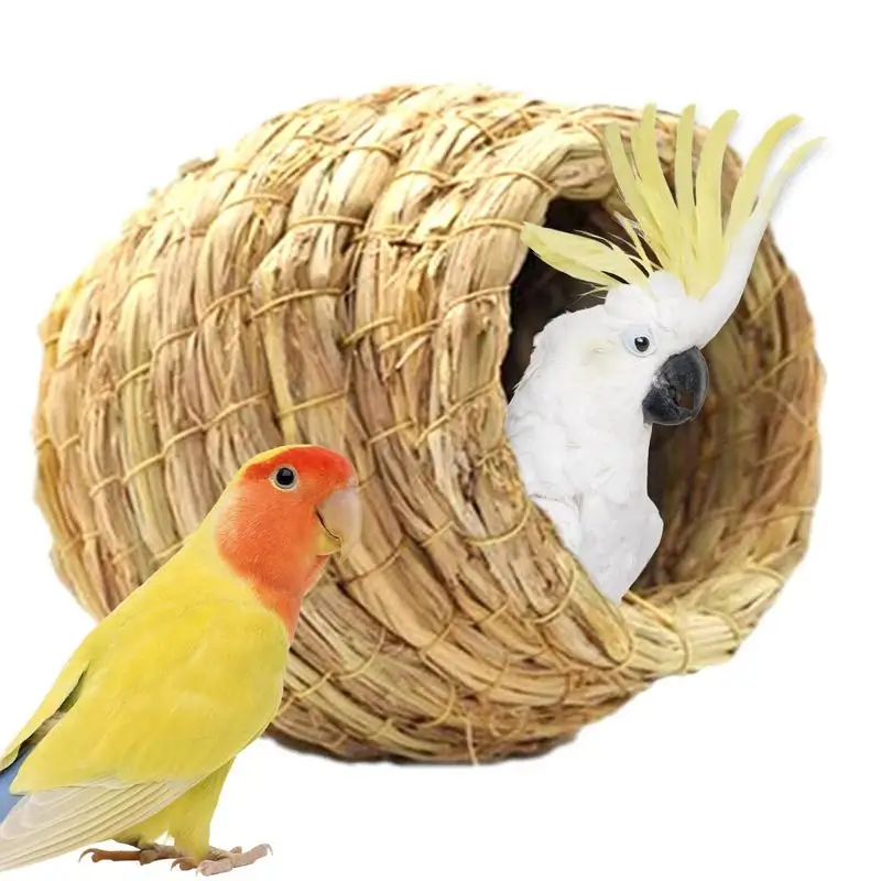 Bird Nest Birdcage Straw Handmade Natural Fiber Simulation Birdhouse Resting Breeding Place For Birds bird house bird nest