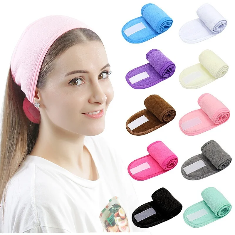 

Sdotter Head Bands Adjustable Wide Hairband Yoga Spa Bath Shower Makeup Wash Face Cosmetic Headband for Women Ladies Make Up Acc