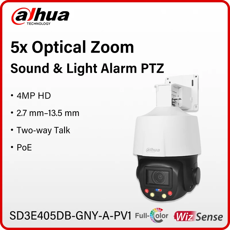 Dahua 4MP Smart Sound & Light Alarm PTZ Camera Outdoor Two-Way Talk IR 50m Optical Zoom SD3E405DB-GNY-A-PV1 SD3E410DB-GNY-A-PV1 1