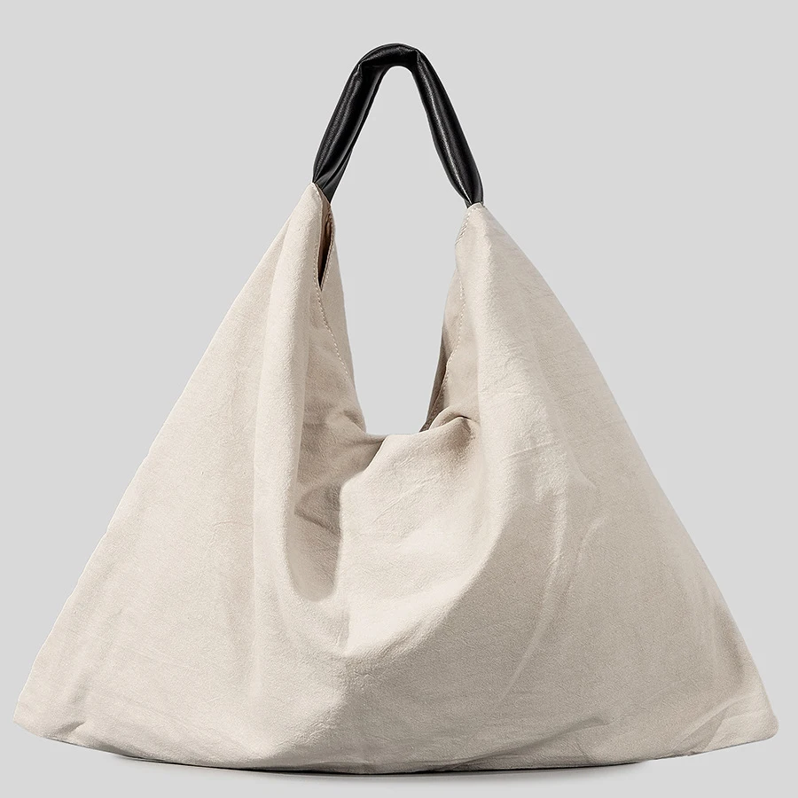 

Casual Canvas Women Shoulder Bags Reteo Simple Armpit Bag Large Capacity Lady Handbags Big Shopper Purses 2023 Female Bag
