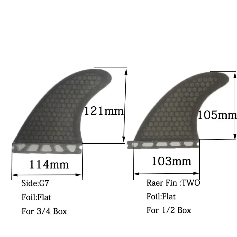 BiLong FUT Five Fin Set Surfboard Fins for BiLong Futures Fin Box 3G7 2XS 5-pcs Glass Fiber