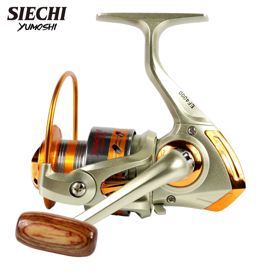 Spinning Reels Yumoshi EF Spinning Fishing Reel - Sizes 1000 To 9000, 12+1  Bearings, Gold Color Penn Fierce Iv