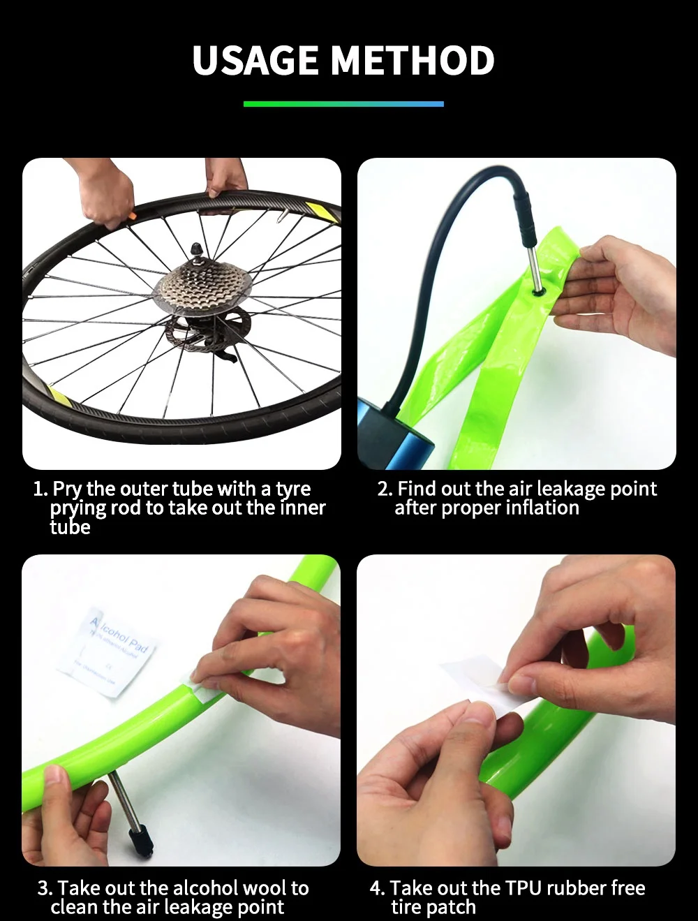 CYCLAMI Bike Inner Tube Tire Patch Patching Tools Repair Kit