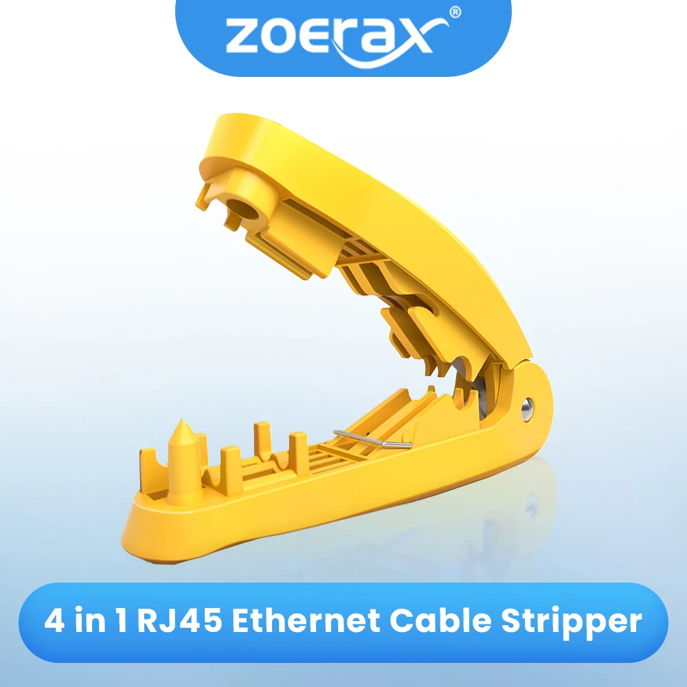 Herramienta de pelado de cables Ethernet ZOERAX RJ45, cortador multifuncional con función de corte, pelado, suspendido y enderezado