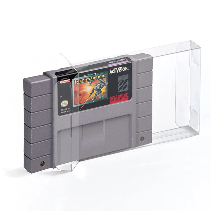 SNES N64 CIB용 투명 PET 플라스틱 상자 보호기 케이스 슬리브 커버 10개