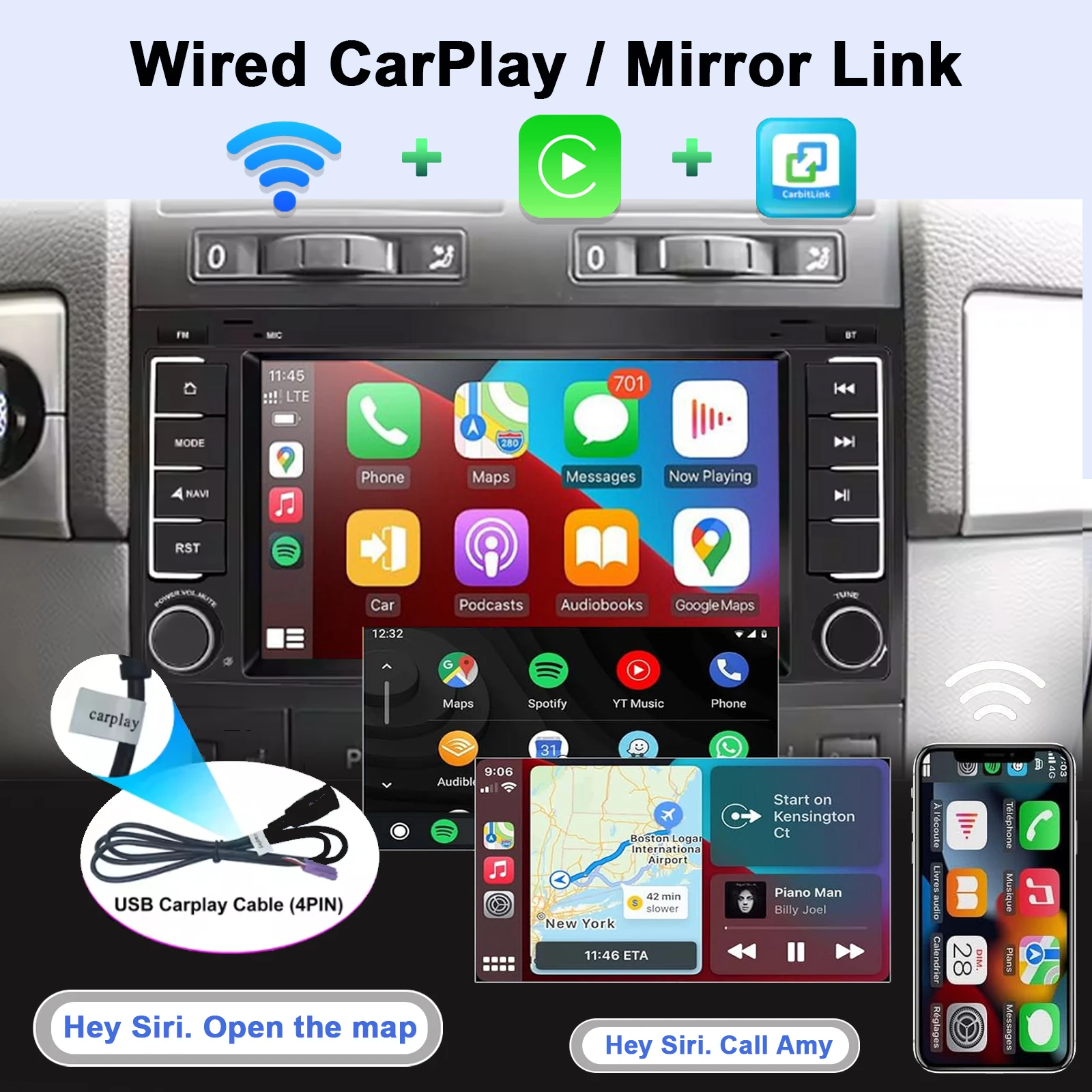 6.2"Android Car Radio for VW Volkswagen Touareg T5 Transporter Multimedia Player
