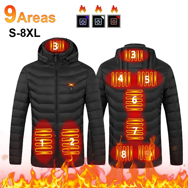 thumbnail image 1 of Chaqueta térmica de 11 zonas para invierno, eléctrica, para hombre y mujer, con calefacción por USB, chaleco térmico para moto, tallas S a 8XL, 1 of 5