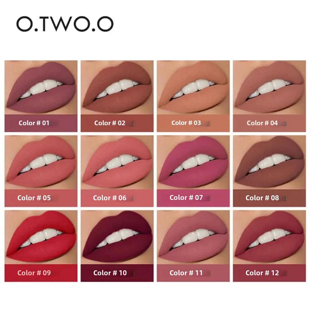 Wasserfester 2-in-1-Lippenstift und Lipgloss in 12 Farben – langanhaltendes Make-up – Rouge Lips Stick Batom Mate_voghion.com