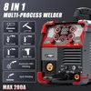 For MIG Welder, 200Amp 8 in 1 Gas MIG/Gasless Flux Core MIG/Stick/Lift TIG/Spot Welding/Spool Gun Aluminum MIG Welder 2