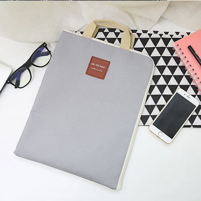 File Information Bag Canvas A4 File Folder Document Business Briefcase Paper Storage Organizer Stationery School Office