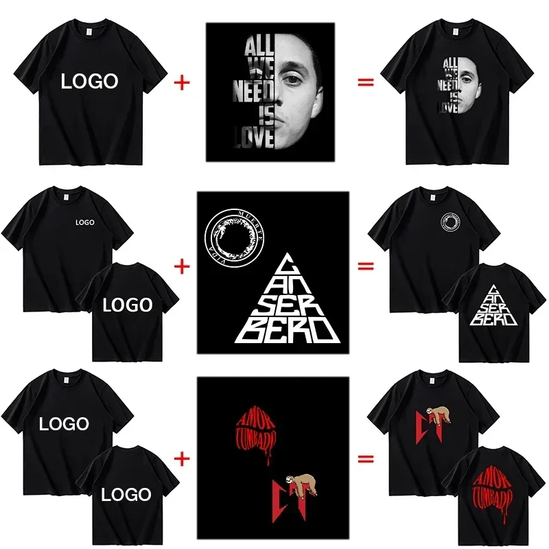 Customized 100% Cotton Printed T-shirts Men Fashion Short Sleeve O-neck Tshirt Women Personality Streetwear Tee Tops Camiseta 2